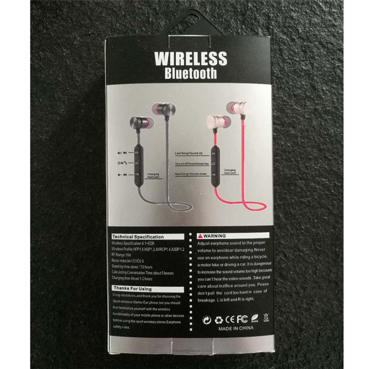 XT-6 In-ear Magnetic Earphone Wireless Bluetooth Headphone with Mic for iPhone X/8/8 Plus etc. - Black-5