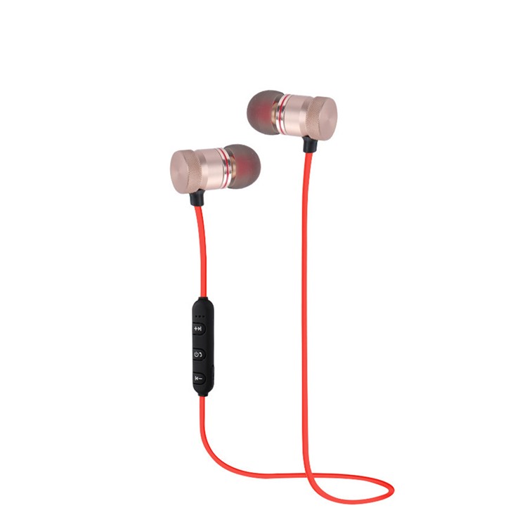 XT-6 In-ear Magnetic Headphone Wireless Bluetooth Sports Headset with Mic for iPhone X/8/8 Plus etc. - Red-1