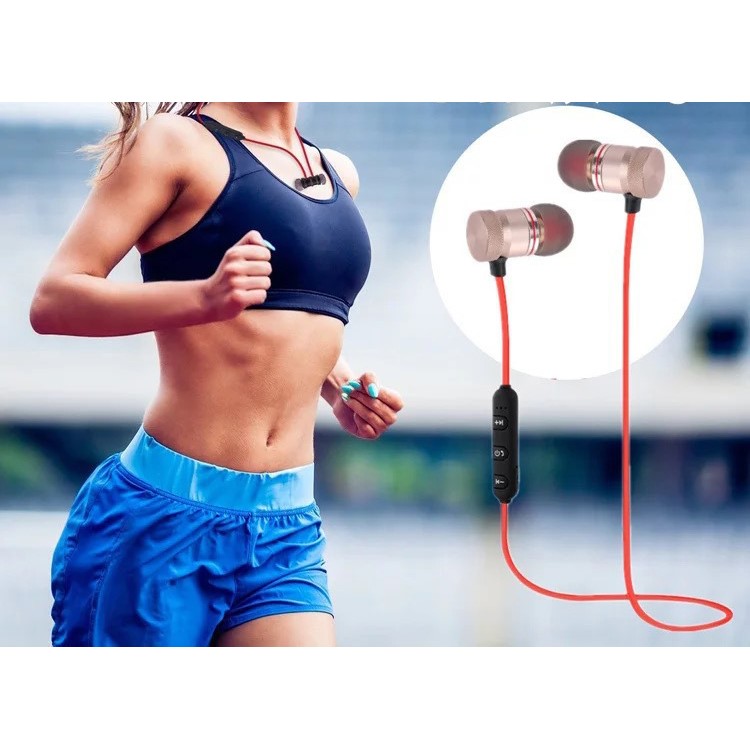 XT-6 In-ear Magnetic Headphone Wireless Bluetooth Sports Headset with Mic for iPhone X/8/8 Plus etc. - Red-4