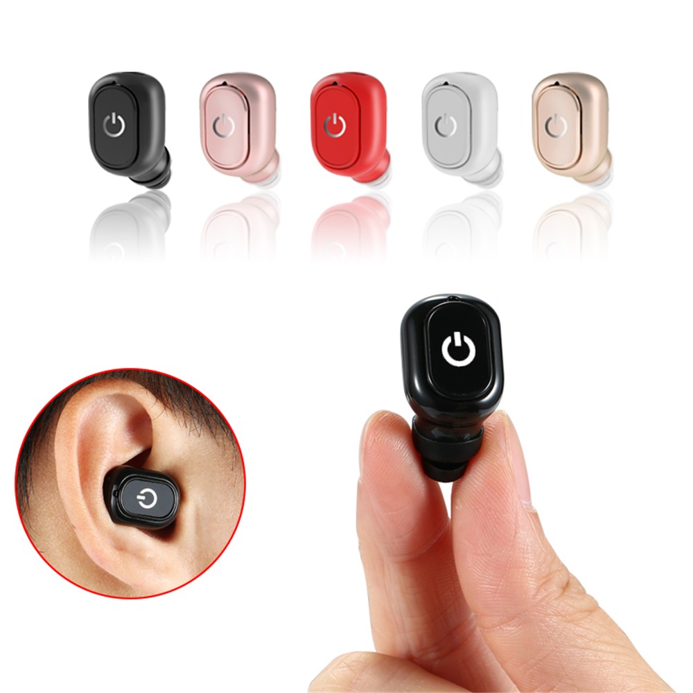 Mini Wireless Bluetooth In-ear Single Earphone with Mic - Black-12