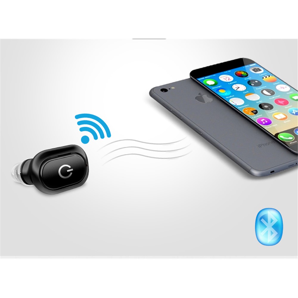 Mini Wireless Bluetooth In-ear Single Earphone with Mic - Black-4
