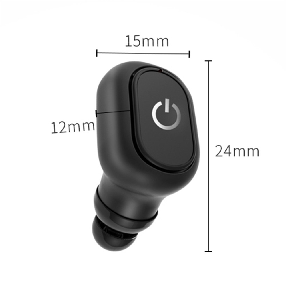 Mini Wireless Bluetooth In-ear Single Earphone with Mic - Black-7