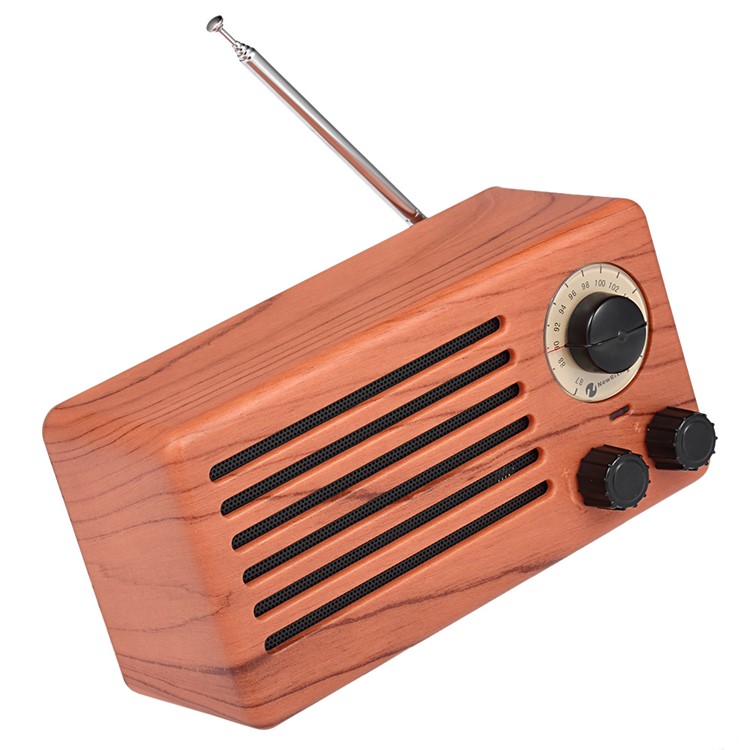 NR-3013 Mini Wood Texture Retro FM Radio Wireless Bluetooth Speaker - Khaki-3