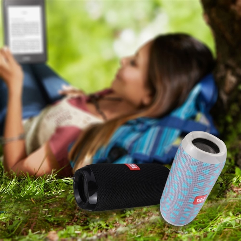 TG117 Tragbare Bluetooth Stereo Lautsprecher Mesh Oberfläche Wasserdichte Outdoor Lautsprecher Mit Mic Für Iphone X Etc. - Schwarz-9
