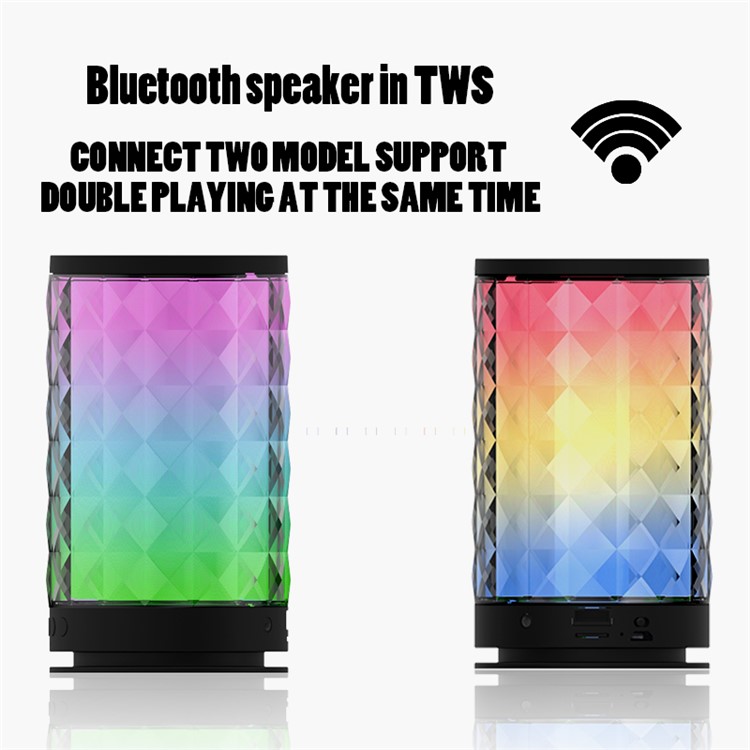 A2000 Mini Portable Wireless Bluetooth Speaker with Colorful LED Light Support TF Card/Aux Input-2