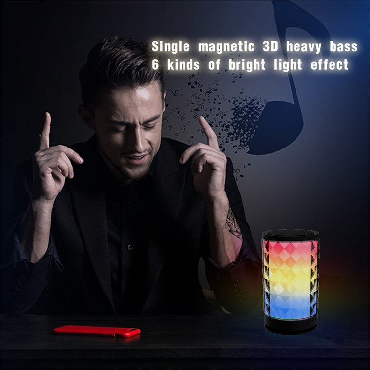A2000 Mini Portable Wireless Bluetooth Speaker with Colorful LED Light Support TF Card/Aux Input-4