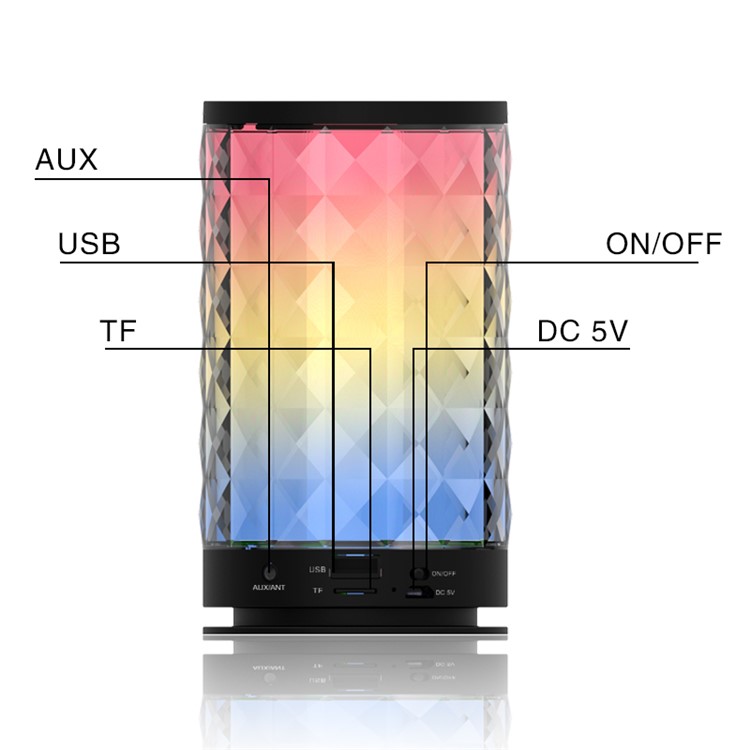 A2000 Mini Portable Wireless Bluetooth Speaker with Colorful LED Light Support TF Card/Aux Input-7