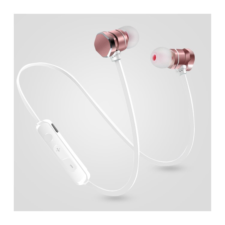 

X3 IPX4 waterproof Magnetic In-ear Bluetooth 4.1 Sport Earphone with Microphone - Rose Gold Color