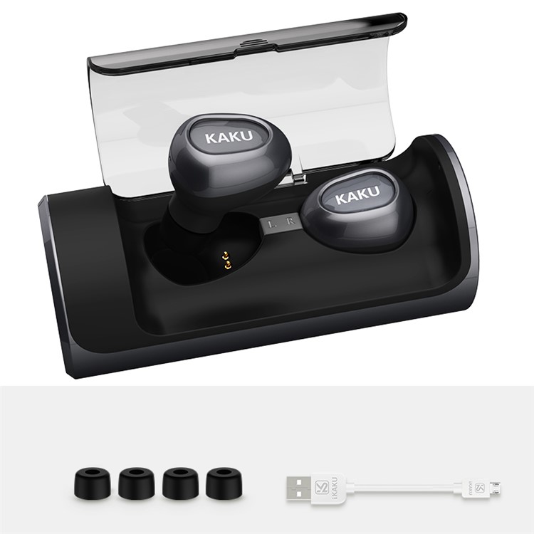 

KAKUSIGA Невидимая Серия Мини-беспроводной Bluetooth Bluetooth 4.2 Бинауральный Наушник С Зарядным Устройством Для Iphone X / 8/8 Плюс - Черный, iPhone X
