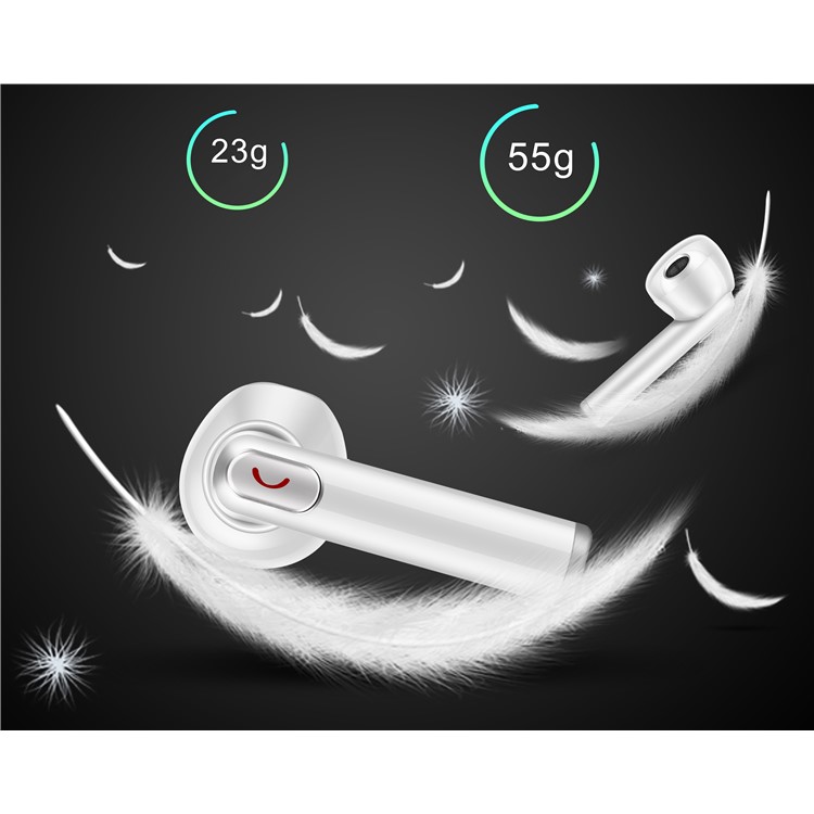 BTH-X8 TWS Lightweight Wireless Stereo Bluetooth Earphones with Charging Case Box - White -5