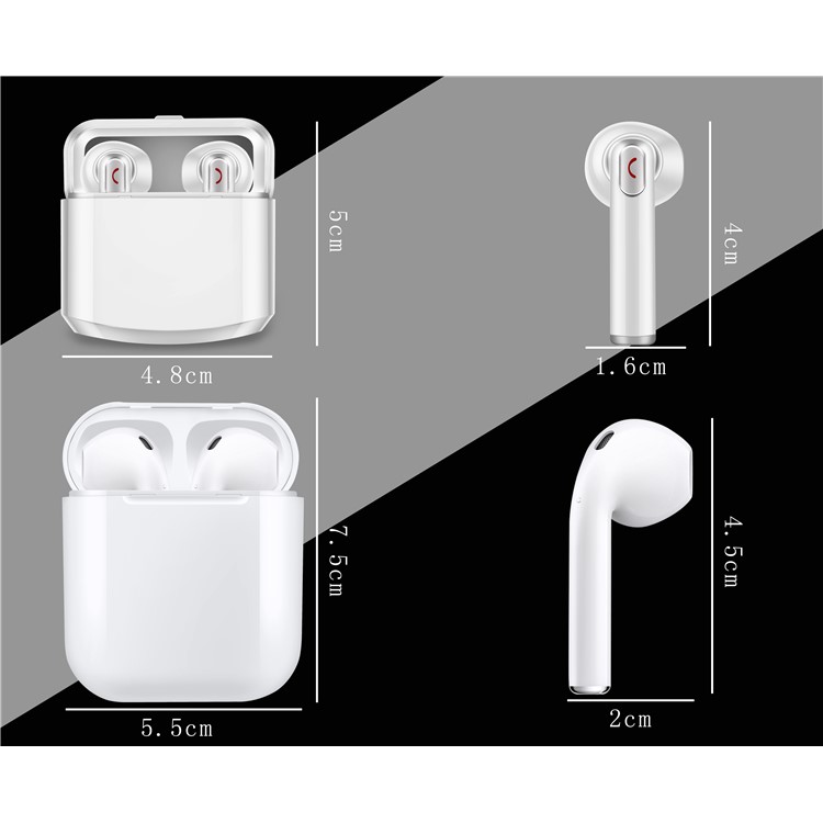 BTH-X8 TWS Lightweight Wireless Stereo Bluetooth Earphones with Charging Case Box - White -6
