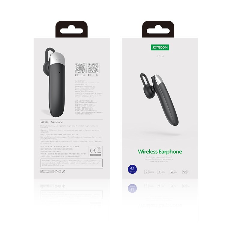 JOYROOM JR-B3 Monaural In-ear Wireless Bluetooth DSP Stereo Headphone with Mic for iPhone Samsung - White-4