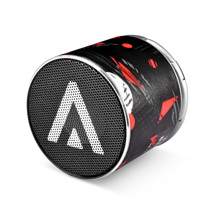 ICARER SPACE BF-120 Patterned Mini Portable Bluetooth V4.2 Speaker - Black / Red-1