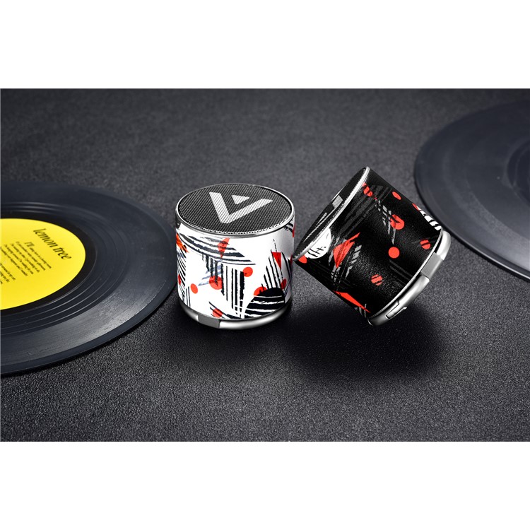 ICARER SPACE BF-120 Patterned Mini Portable Bluetooth V4.2 Speaker - Black / Red-15