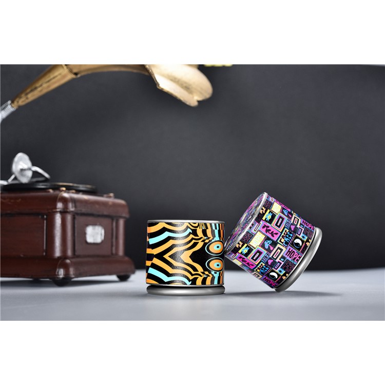 ICARER SPACE BF-120 Patterned Mini Portable Bluetooth V4.2 Speaker - Black / Red-17