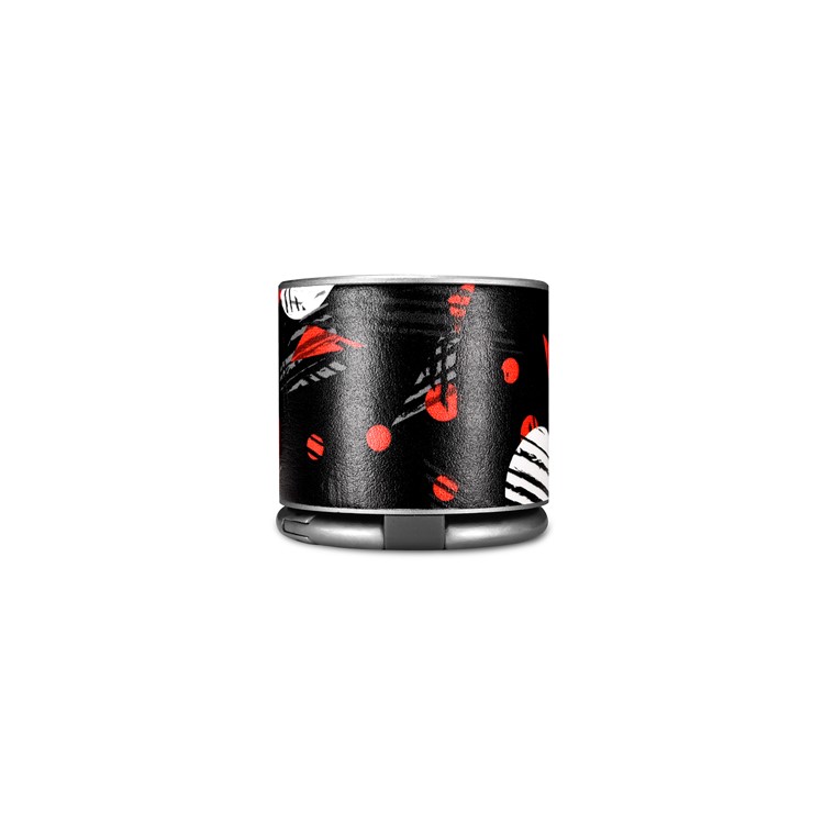 ICARER SPACE BF-120 Patterned Mini Portable Bluetooth V4.2 Speaker - Black / Red-3