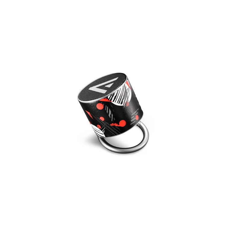 ICARER SPACE BF-120 Patterned Mini Portable Bluetooth V4.2 Speaker - Black / Red-5