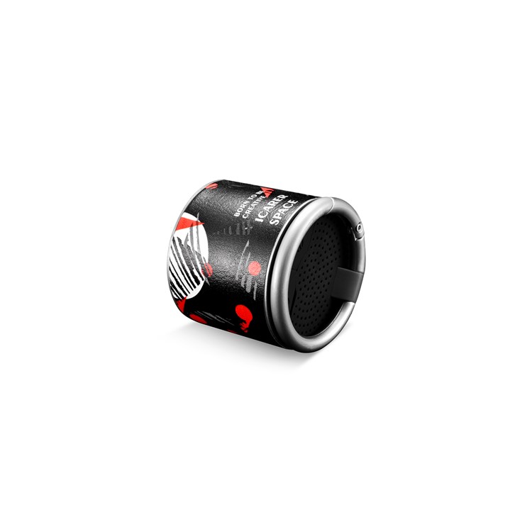ICARER SPACE BF-120 Patterned Mini Portable Bluetooth V4.2 Speaker - Black / Red-6