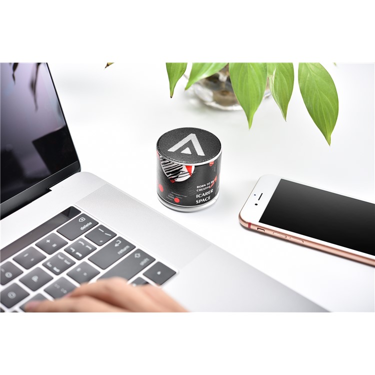 ICARER SPACE BF-120 Patterned Mini Portable Bluetooth V4.2 Speaker - Black / Red-9