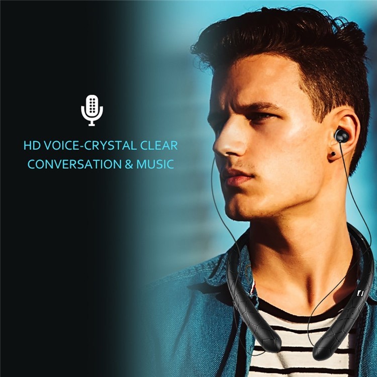 HX831 Neckband Bluetooth In-ear Sports Stereo Earphone with Microphone - Black-2