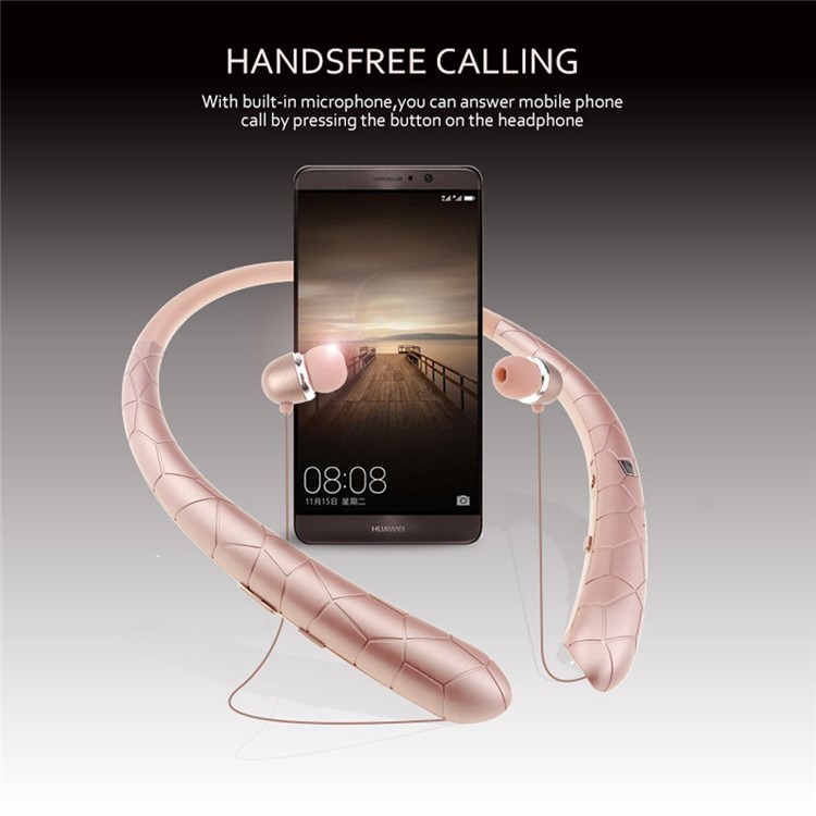 HX831 Neckband Antisweat Bluetooth In-ear Stereo Sports Headset with Microphone - Rose Gold-3