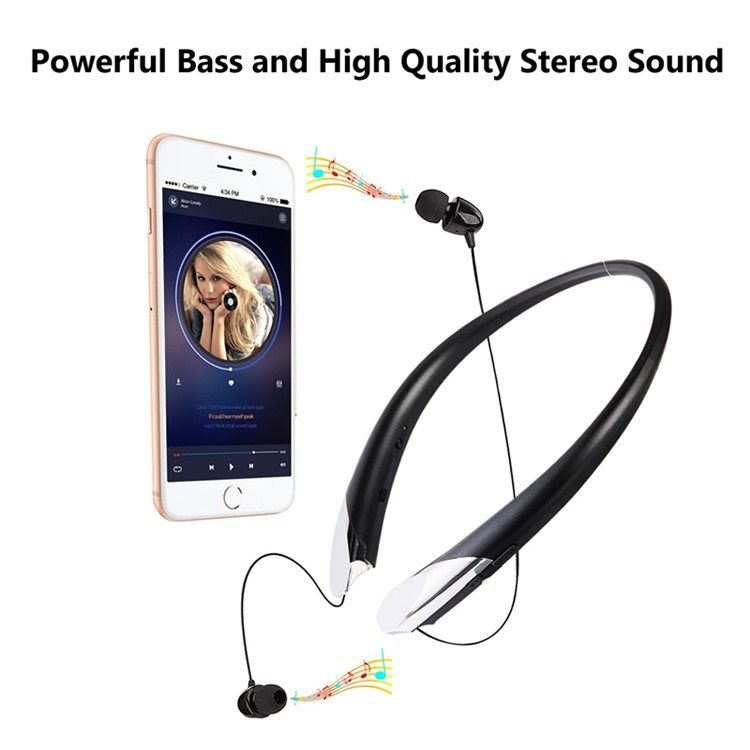 HX911 Neckband Bluetooth In-ear Sports Stereo Earphone with Microphone - Black-2