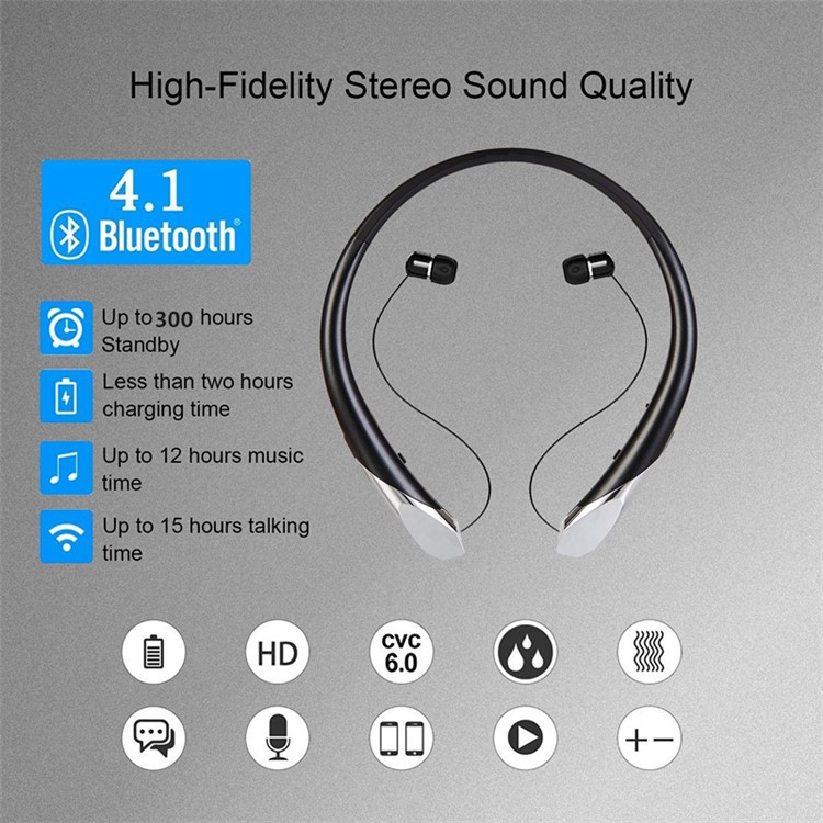 HX911 Neckband Bluetooth In-ear Sports Stereo Earphone with Microphone - Black-4