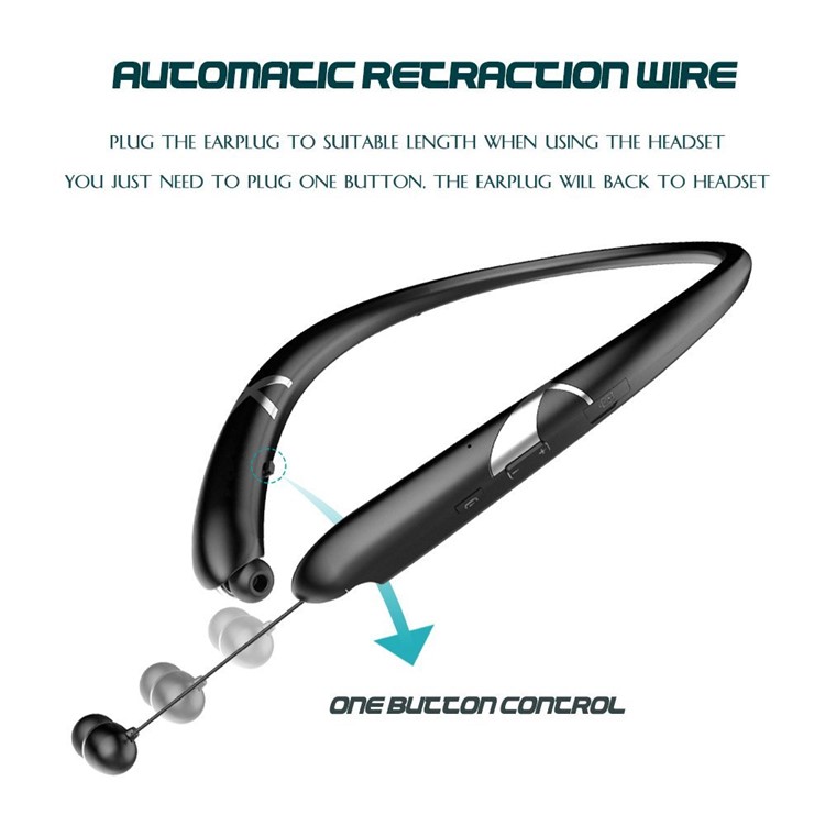 HX965 Neckband Bluetooth In-ear Sports Stereo Earphone with Microphone - Black-4