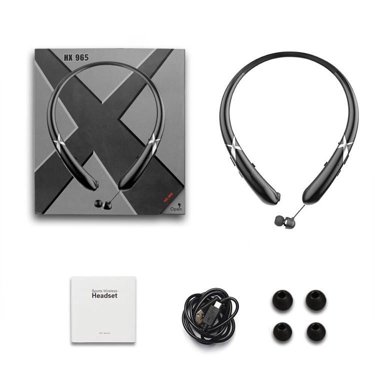 HX965 Neckband Bluetooth In-ear Sports Stereo Earphone with Microphone - Black-6