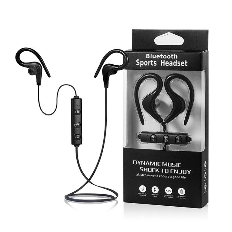 In-ear Bluetooth 4.1 Sports Stereo Headset Earphone with Mic for iPhone Samsung Huawei - Black-3