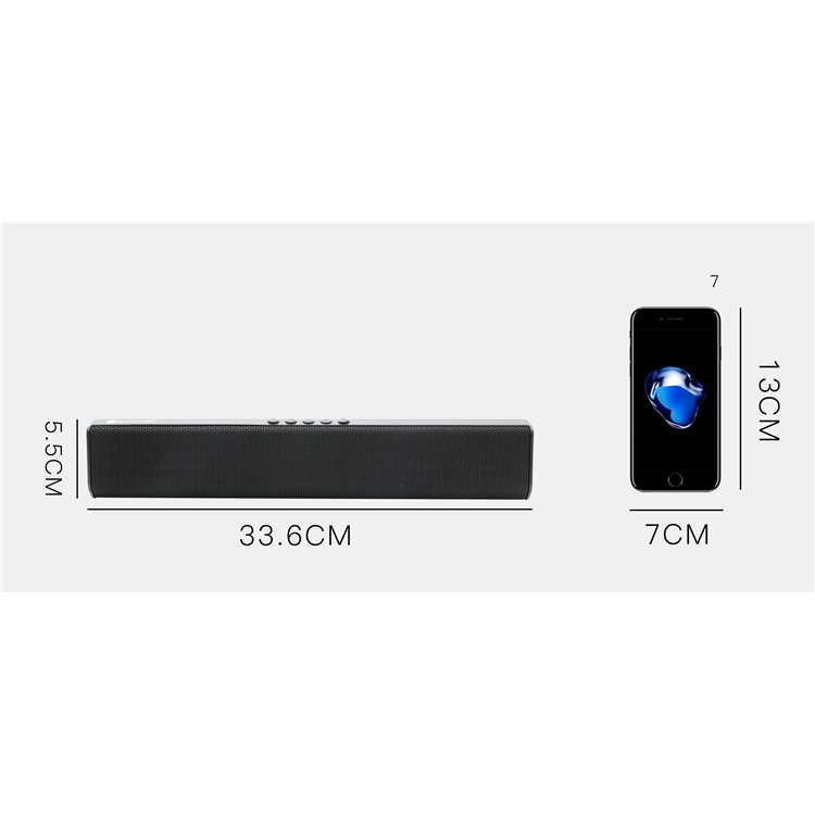 NR1500 Bluetooth Speaker Support U Disk / TF Card / Aux-in / FM for iPhone Samsung Huawei Etc. - Grey-4
