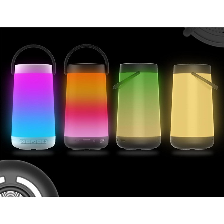 NR2000 Colorful Subwoofer Bluetooth Speaker with Mic Support FM/TF Card/Aux-in - White-2