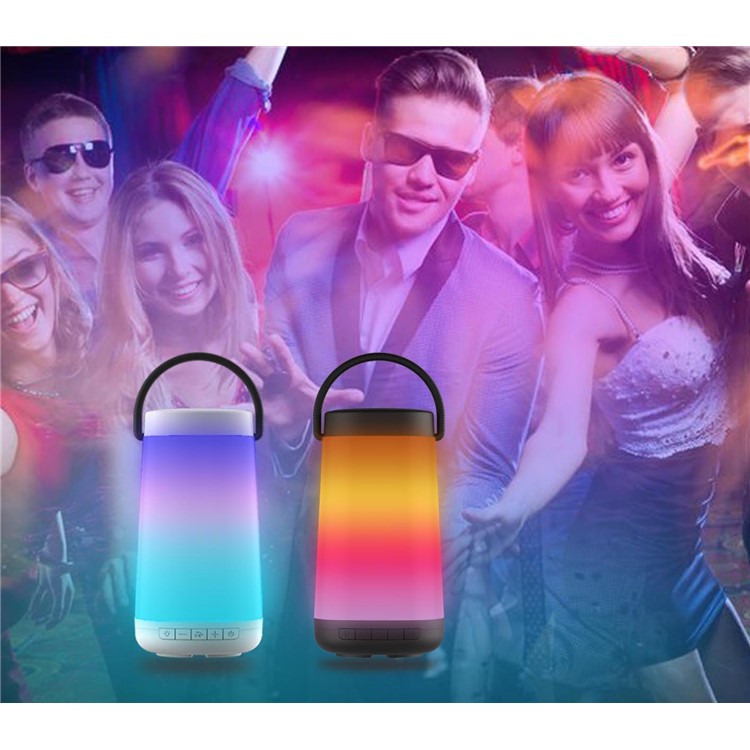NR2000 Colorful Subwoofer Bluetooth Speaker with Mic Support FM/TF Card/Aux-in - White-3