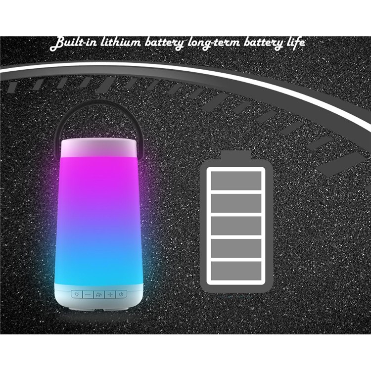 NR2000 Colorful Subwoofer Bluetooth Speaker with Mic Support FM/TF Card/Aux-in - White-5