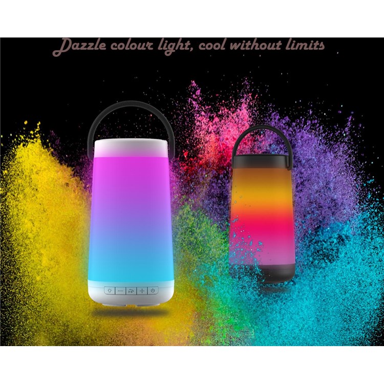 NR2000 Colorful Subwoofer Bluetooth Speaker with Mic Support FM/TF Card/Aux-in - White-6