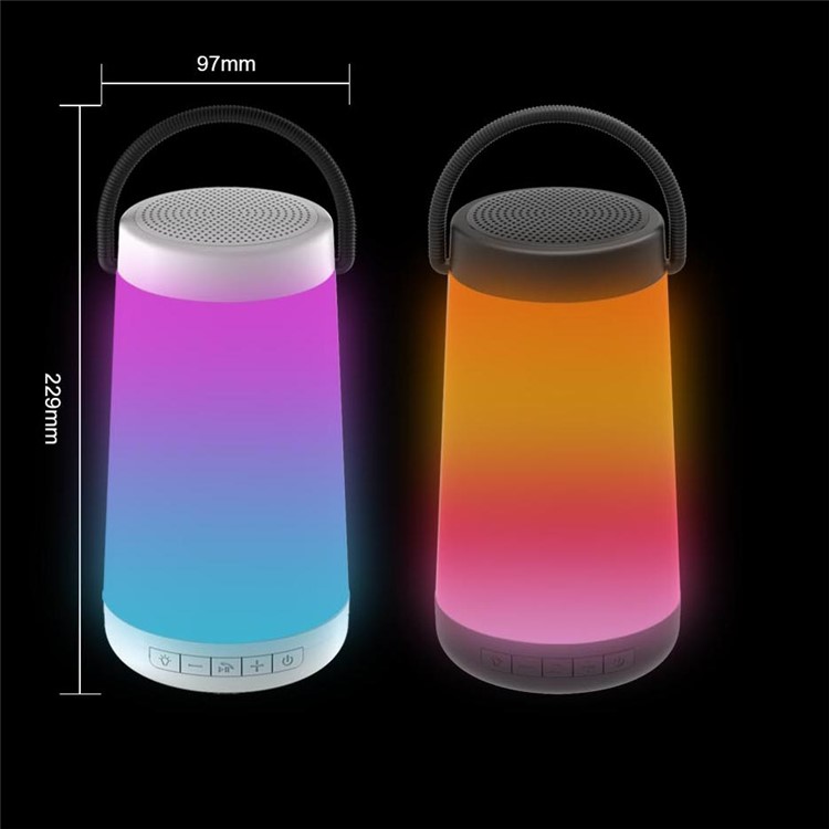 NR2000 Colorful Subwoofer Bluetooth Speaker with Mic Support FM/TF Card/Aux-in - White-8