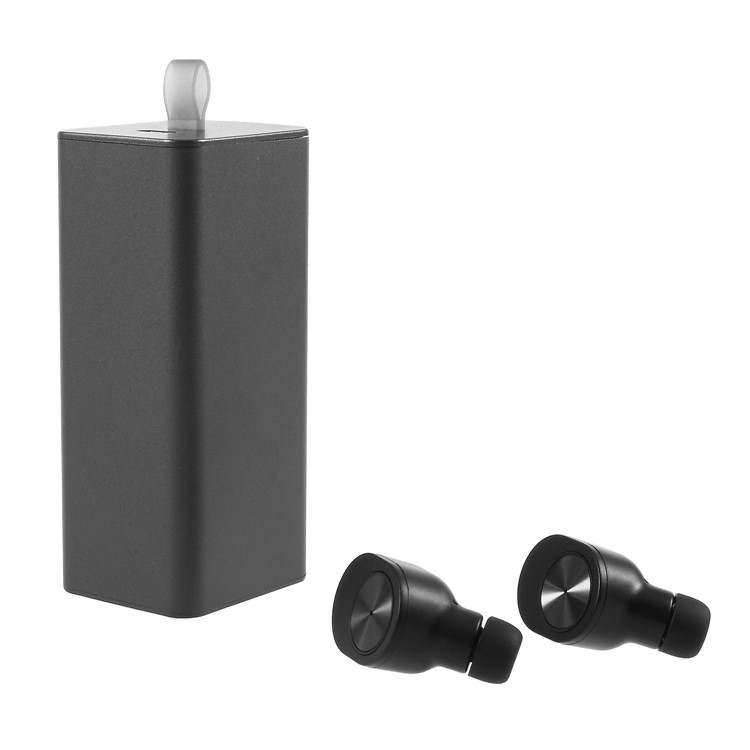 TWS GW10 Double Stereo Bluetooth Mini Headset with 450mAh Charging Dock - Black-4