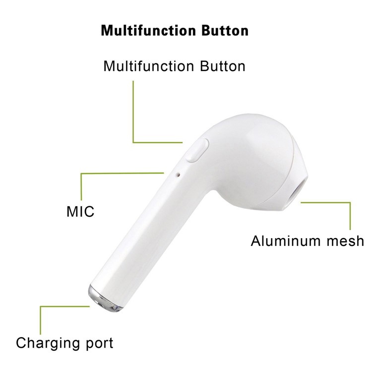 i7 TWS In-ear Wireless Bluetooth 4.1 Stereo Double Headphones with Charging Case for iPhone Samsung - White-6