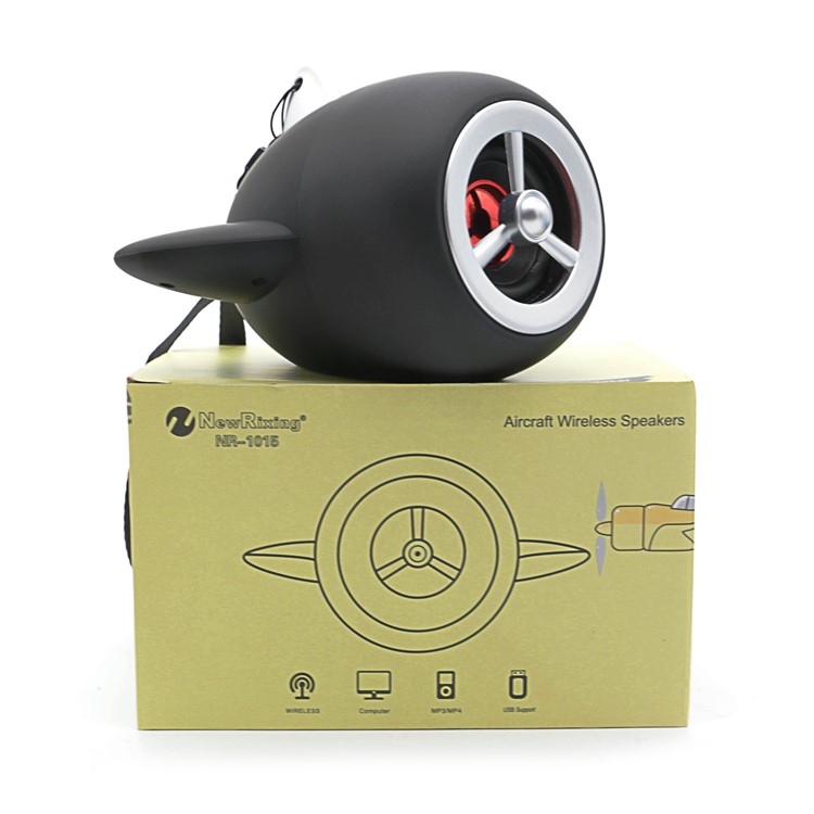 NR1015 Airplane Propeller Shape Portable Mini Bluetooth Speaker Support TF Card/U Disk/FM - Black-4