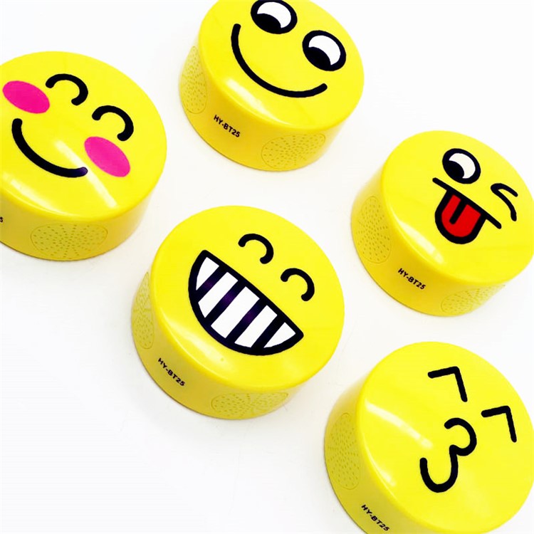 HYBT25 Mini Portable Emoji Pattern Adorable Bluetooth Speaker Support USB/TF Card/FM for iPhone Samsung - Smile-2
