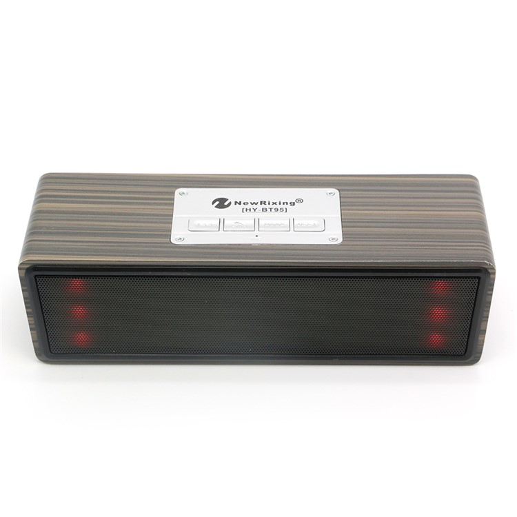 HYBT95 Cuboid Shape Wooden Bluetooth Music Speaker with LED Color Light for iPhone Samsung Etc. - Wood Pattern-2