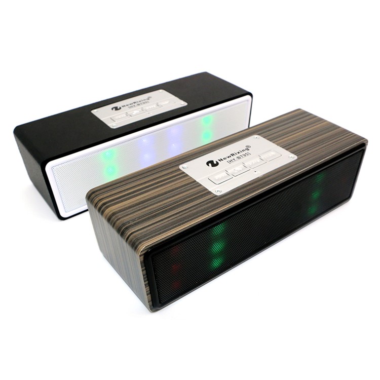 HYBT95 Cuboid Shape Wooden Bluetooth Music Speaker with LED Color Light for iPhone Samsung Etc. - Wood Pattern-3