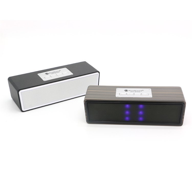 HYBT95 Cuboid Shape Wooden Bluetooth Music Speaker with LED Color Light for iPhone Samsung Etc. - Wood Pattern-4