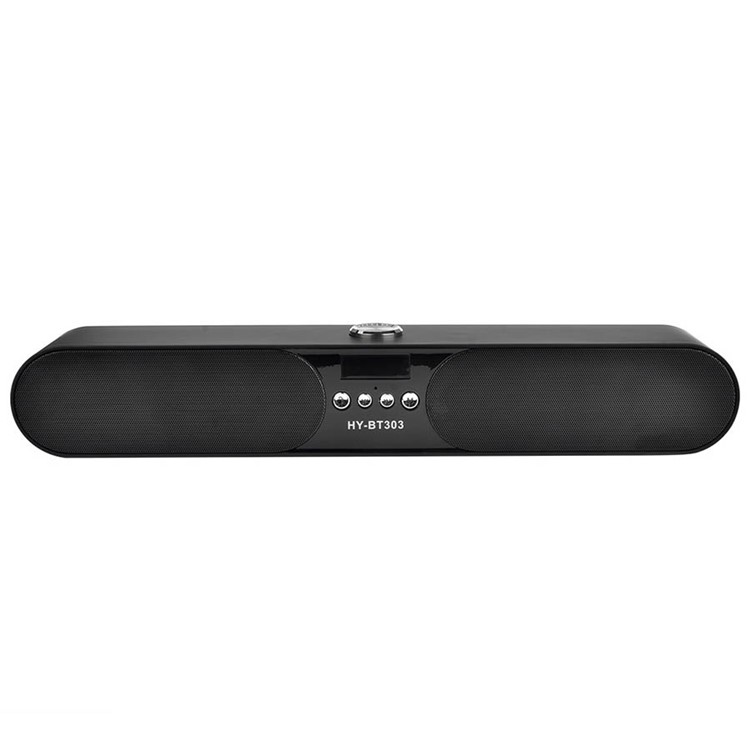 HYBT303 10W Double Speaker and Diaphragm LED Screen Outdoor Bluetooth Speaker with Mic - Black-1