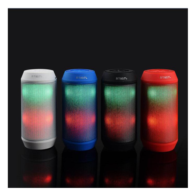 BT807L LED Color Light Wireless Bluetooth Speaker with Mic - Black-5