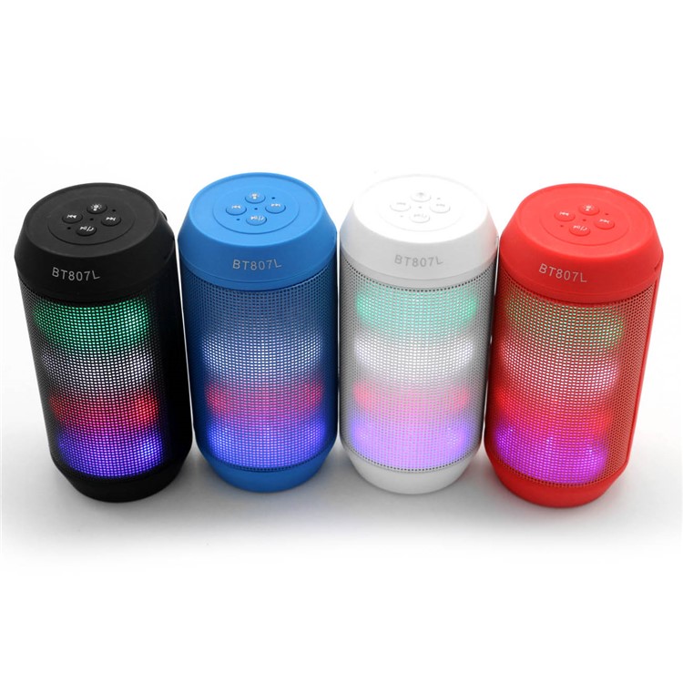 BT807L LED Color Light Wireless Bluetooth Speaker with Mic - Black-8