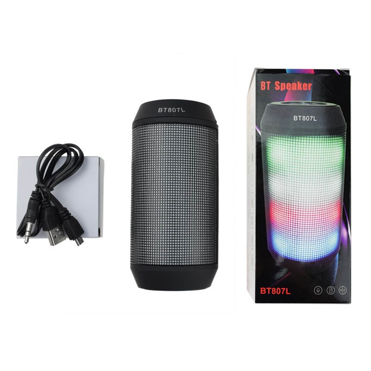 BT807L LED Color Light Wireless Bluetooth Speaker with Mic - Black-9