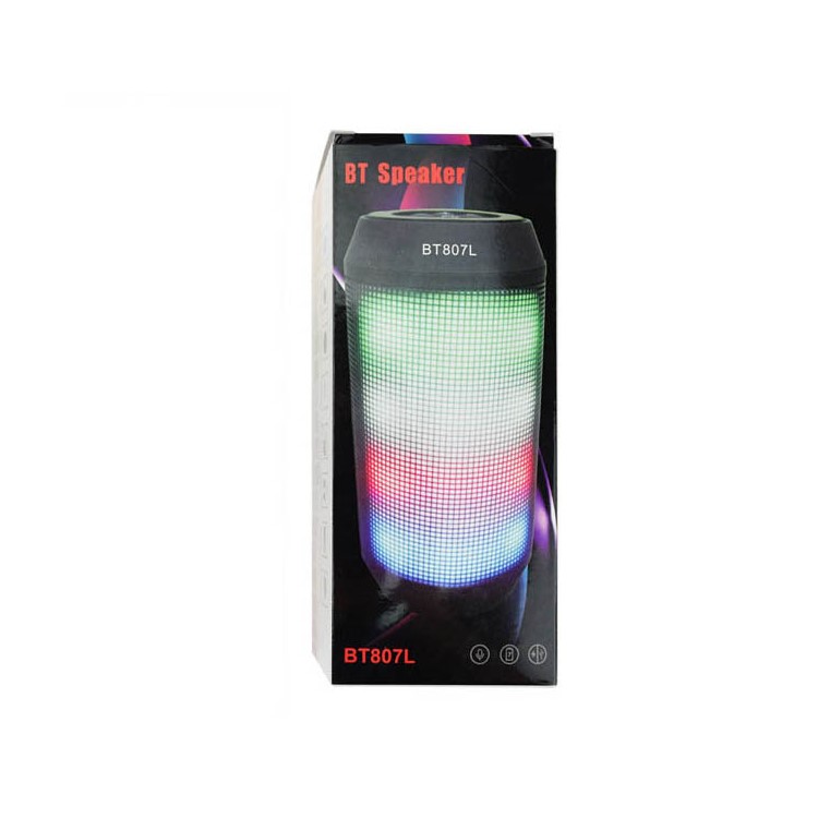 BT807L Portable LED Color Light Wireless Bluetooth Speaker with Mic - Red-7