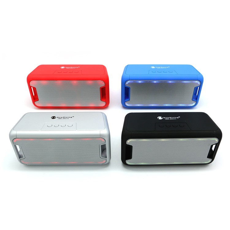 NR2011 Colorful LED Stereo Bluetooth Speaker with Mic Support TF Card / Aux-input / FM / U Disk - Black-3
