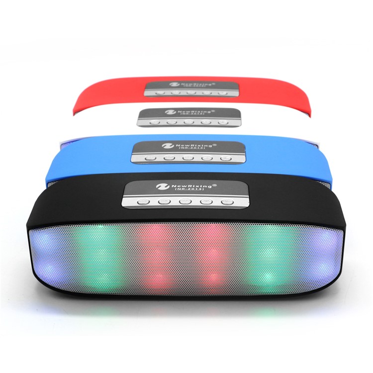 NR2014 LED Color Light Double Speaker Wireless Bluetooth Speaker with Mic - Black-3